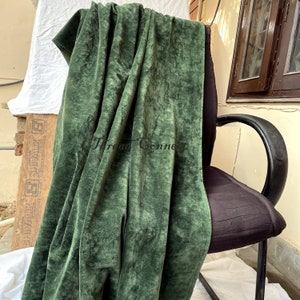 Emerald Green Cotton Velvet Throw Blanket, Jungle Green Soft Velvet Sofa Throw for Living Room, Forest Green Velvet Throw Coverlet