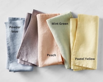 Pastel Linen Napkins, Wholesale Wedding Table Decor, Custom Sizes