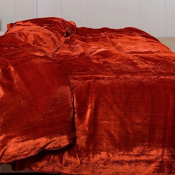Burnt Orange Velvet Bedding Etsy