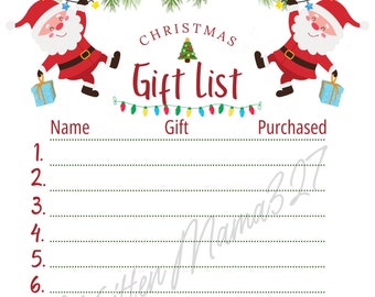 Christmas Gift List
