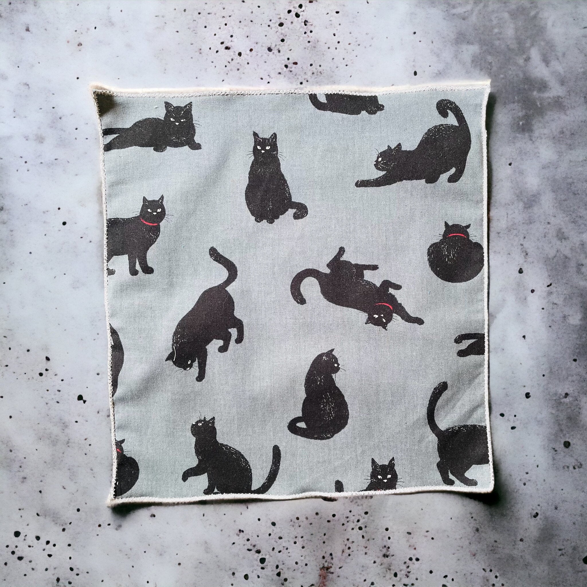 Handmade Black Cats Handkerchiefs - Etsy