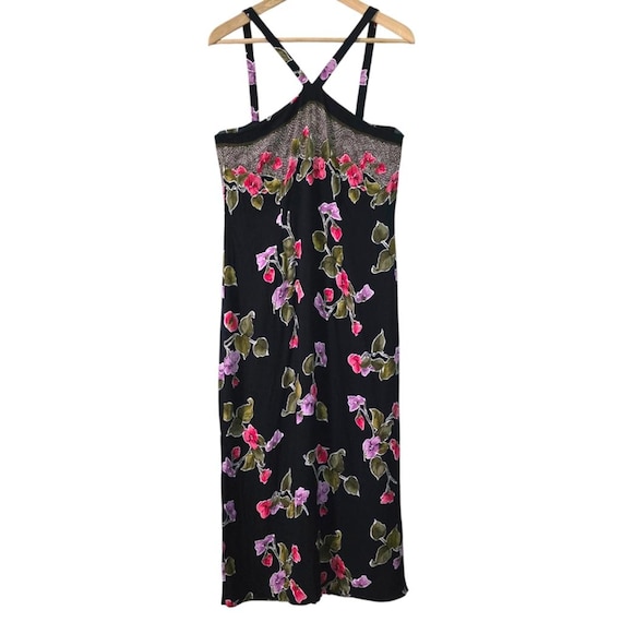 Y2K Dressbarn Midi Floral Rayon Halter Dress Beach Resortwear
