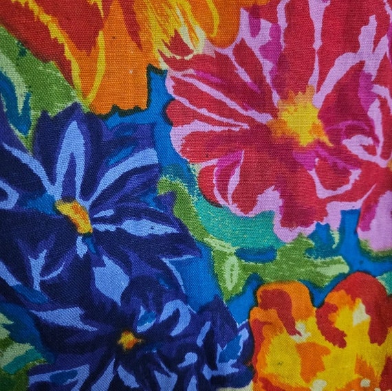 Vintage *Stained Lining* Adolfo Vibrant Floral Bl… - image 2