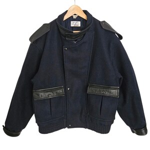 Vintage Jonathan Christopher Mens Wool Leather Harrington Jacket 