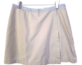 Y2K Tommy Hilfiger Khaki Cotton Skort Womens 8