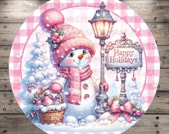 Christmas Sign, Happy Holidays Sign, Christmas Wreath Sign, Happy