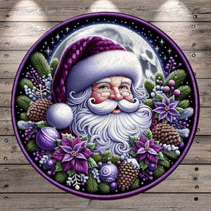 santa dressed in purple Purple Santas
