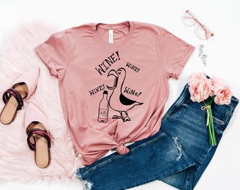 graphic tee "Wine Wine Wine" Seagull,  Finding| Epcot | Nemo,  Food | funny | sarcastic | t-shirt | ladies | YOU CHOOSE shirt size & color