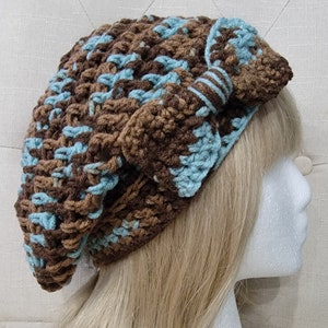Slouchy Bow Beanie - Earth and Sky