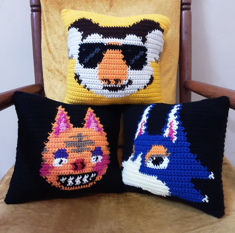 Custom Animal Crossing Villager Crochet Throw Pillow Your Choice!