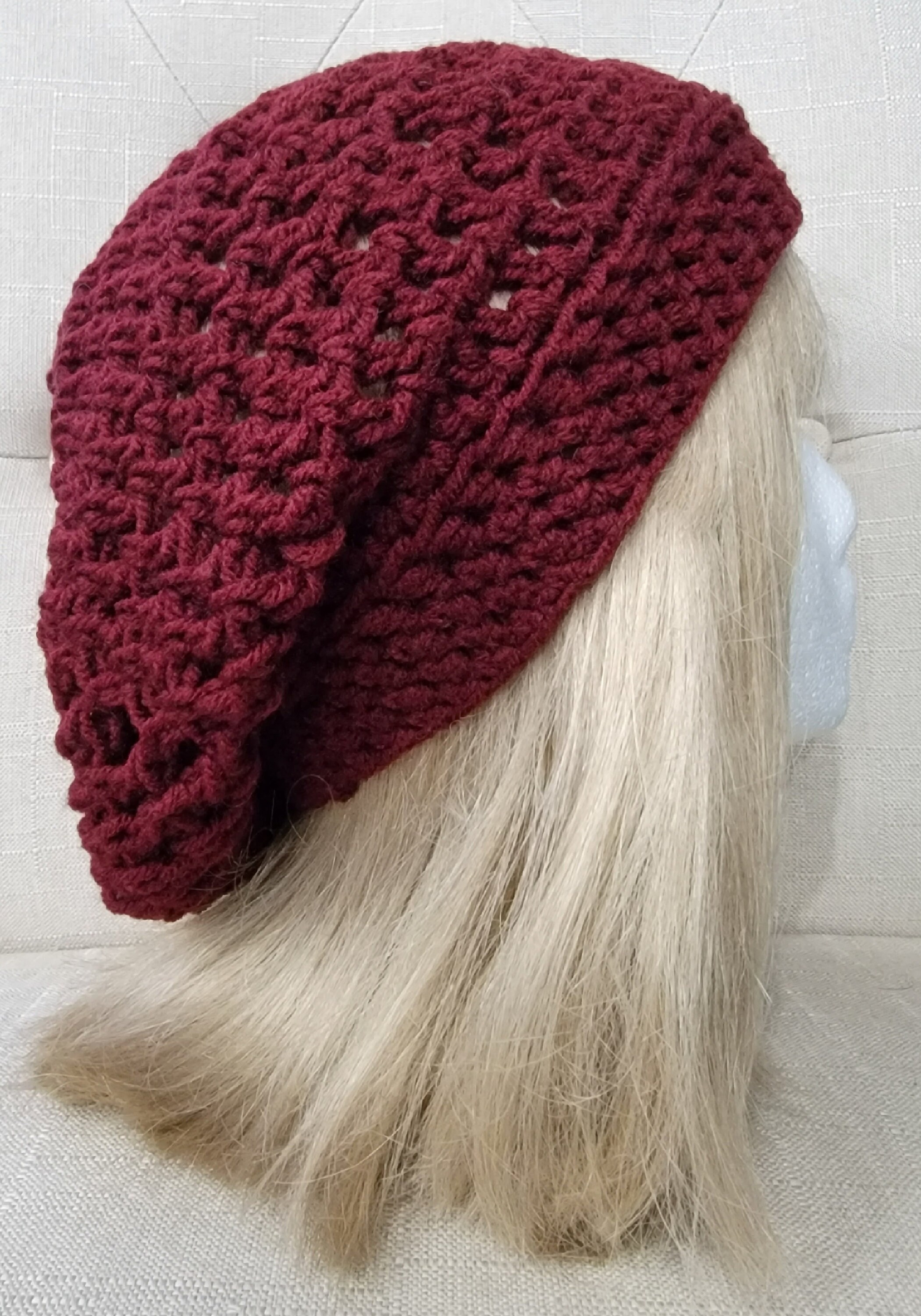 Slouchy Mesh Beanie Burgundy