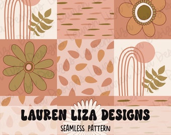 Modern Patchwork Seamless File for Fabric Sublimation, Repeating Pattern, Digital Scrapbook Paper, Surface Pattern