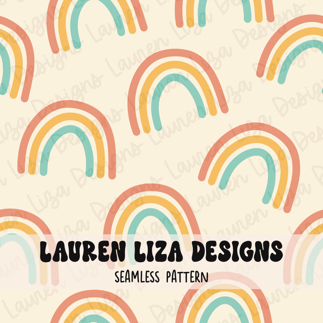 Retro Rainbow Patterns Retro Rainbows, Seamless File for Fabric Sublimation, Repeating Pattern ...