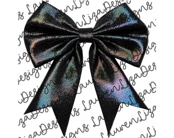 PNG Black Shimmer Coquette Bow PNG Design, Clip Art, T Shirt Sublimation File