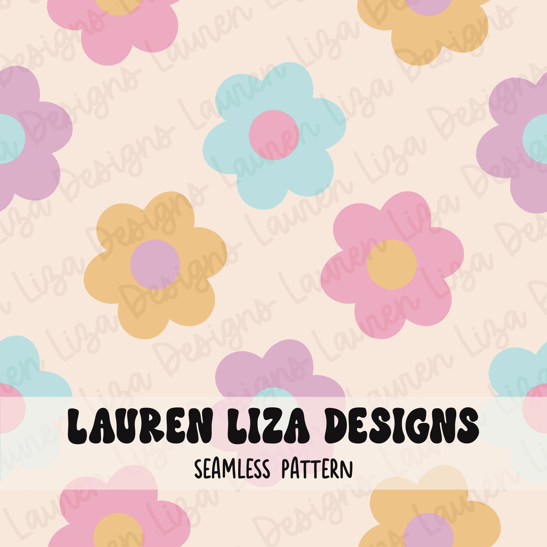 Retro Pastel Flowers, Spring Seamless File for Fabric Sublimation ...