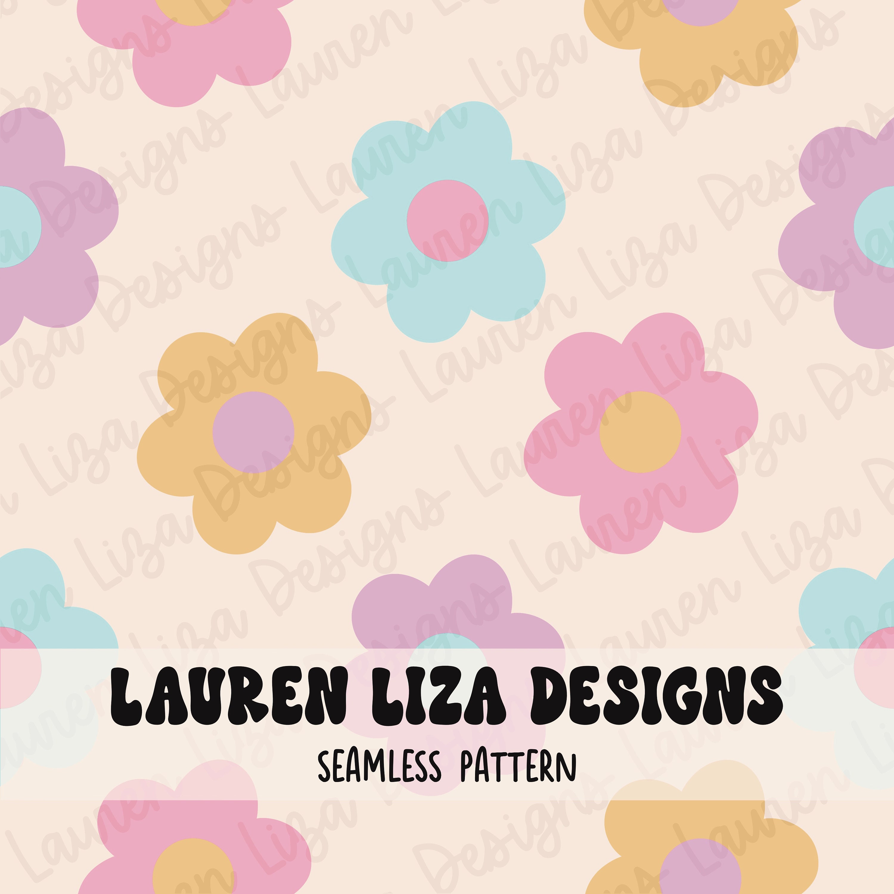 Retro Pastel Flowers, Spring Seamless File for Fabric Sublimation ...