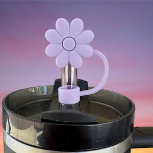 Straw Topper, Light Purple Daisy Flower, Straw Cap, Drink Accessory, Straw Cover, 40 oz Tumbler Cup Accessories fits 10MM