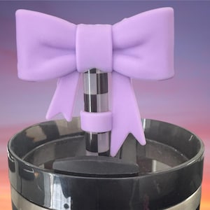 LARGE Pastel Purple Coquette BOW Straw Topper, Girly Straw Cap, Drink Accessory, Straw Cover, 40 oz Tumbler Cup Accessories fits 10MM