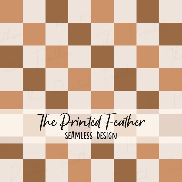 Boho Brown Checkerboard, Retro Seamless Pattern for Fabric Sublimation, Repeating Design, Seamless File, Digital Paper, Surface Pattern