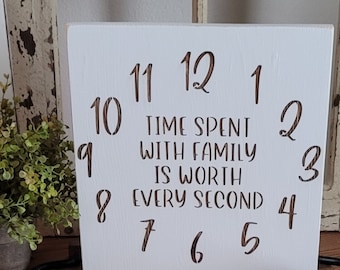 Time Spent With Family Is Worth Every Second-Wood Sign