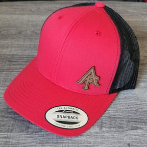 American Falls Logo Leather Patch on Snapback Trucker Hat