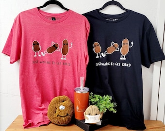 Just Waiting To Get Baked Funny Potato Tshirt