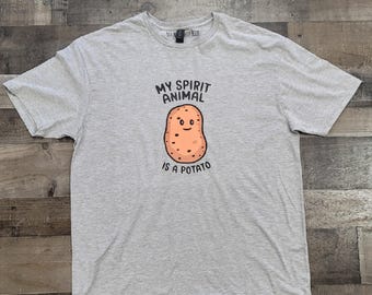 My Spirit Animal Is a Potato Shirt | Funny Potato T-Shirt | Cute Graphic Tee | Unisex Humor Shirt | Funny Gift for Food Lovers | Lazy Day Te