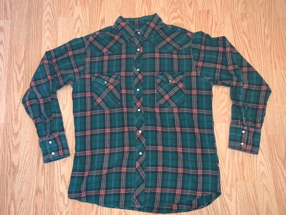 Vintage 1980's Green Wrangler Flannel - image 1