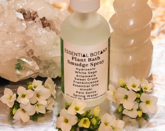 PLANT BATH Aromatherapy Smudge Spray | Energetic Clearing, Protection, White Sage, Palo Santo | Meditation, Energy Healing, Yoga/Movement