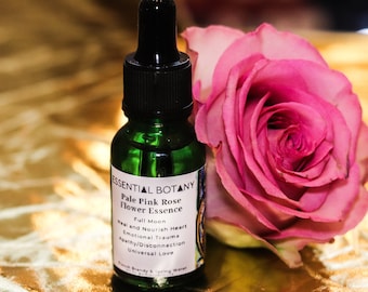 PALE PINK ROSE Flower Essence | Full Moon, Heart Healing, Emotional Trauma, Apathy, Disconnection, Universal Love