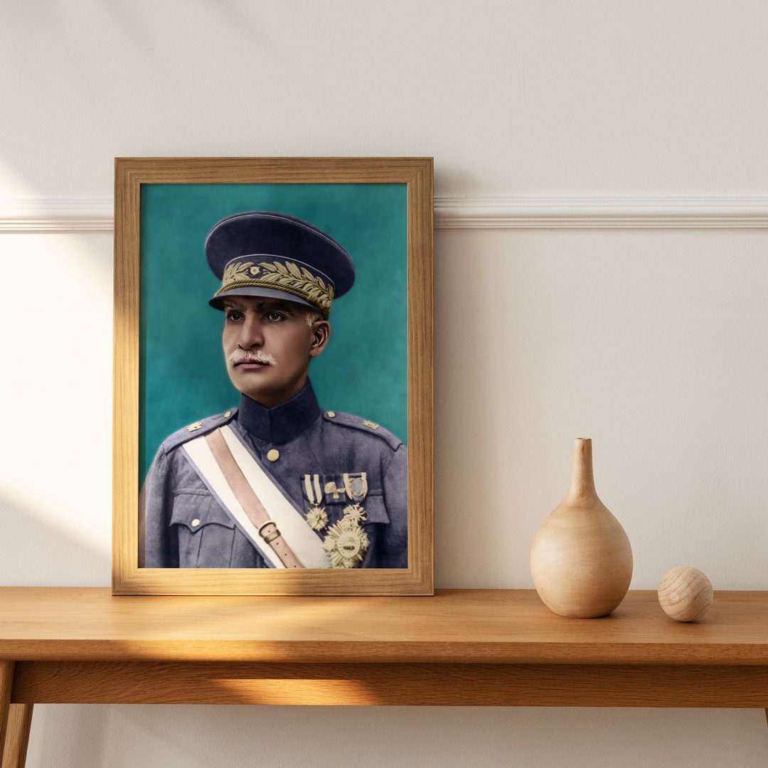 Reza Shah the Great King of Iran تصویر بازسازی شده رضا شاه پهلوی آماده برای پرینت - Etsy