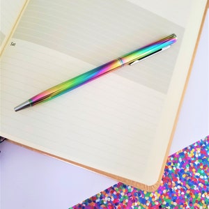 RAINBOW Colorful Pen, Stainless Steel, Ballpoint Pen, Stationery, 1 mm
