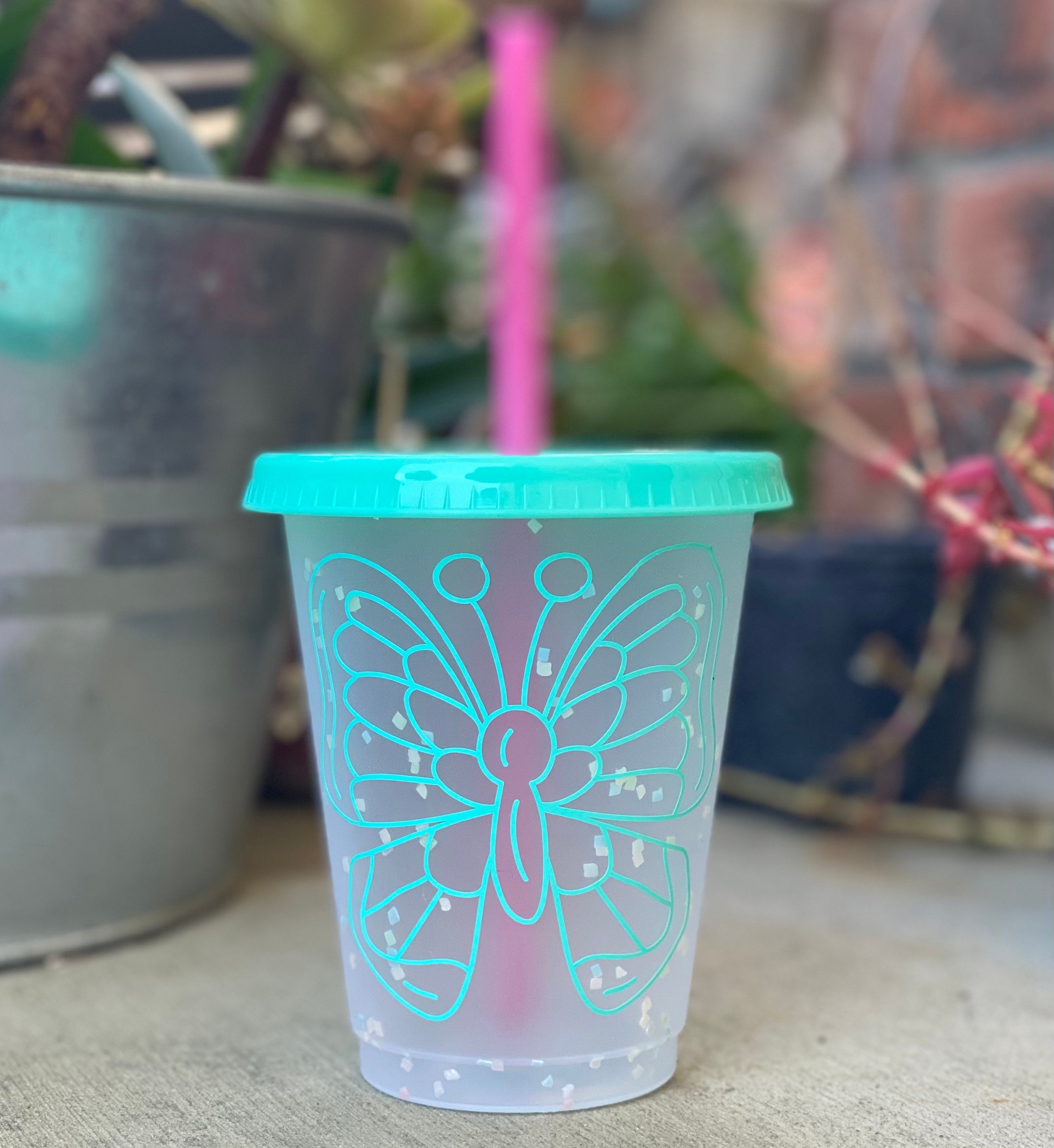 Confetti Color Changing Cup / Reusable Cup With Straw / 16 Oz. Etsy