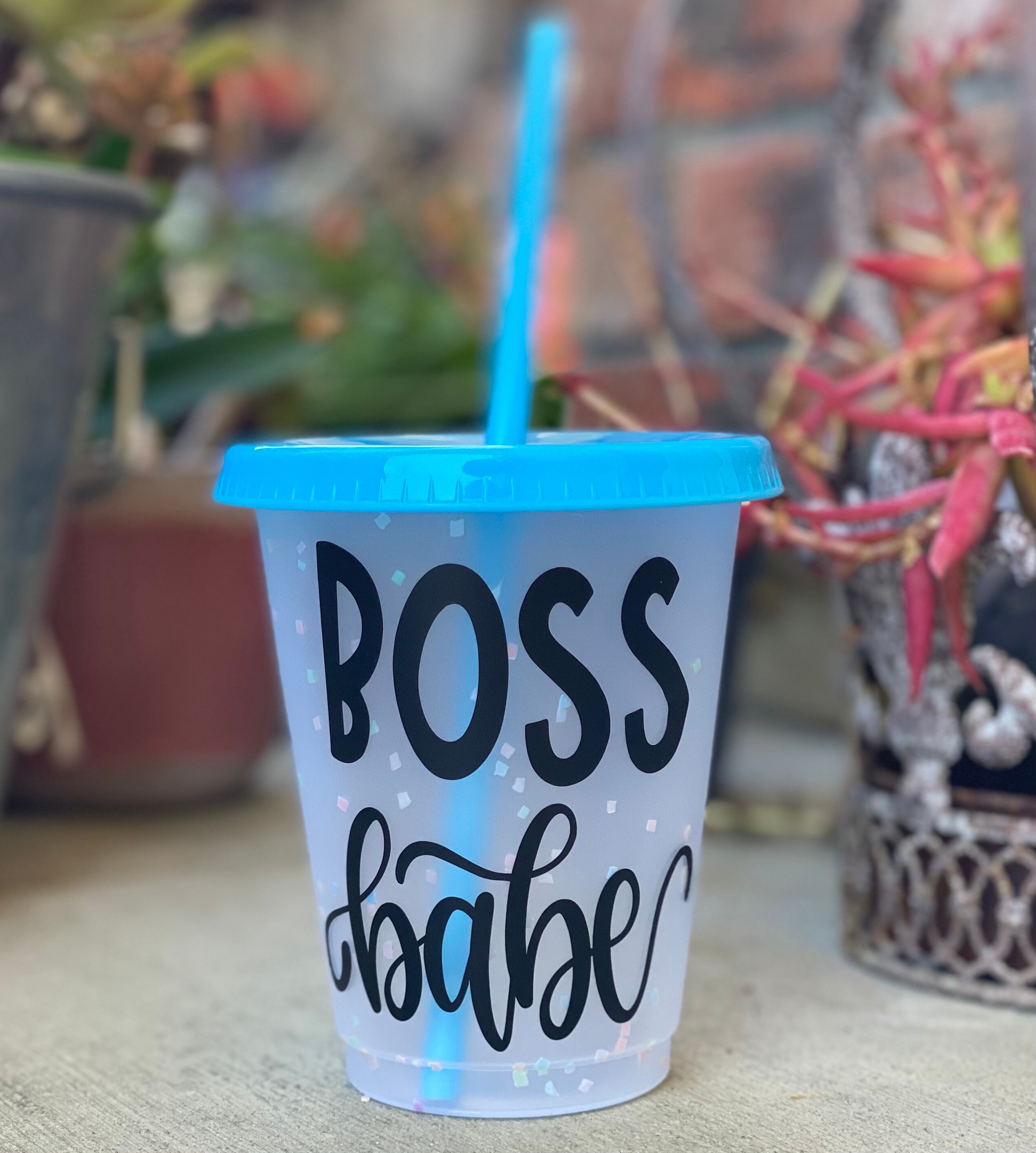 Confetti Color Changing Cup / Reusable Cup with straw / 16 oz. Etsy