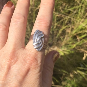 Vintage sterling silver knot ring modernist 925 size 8