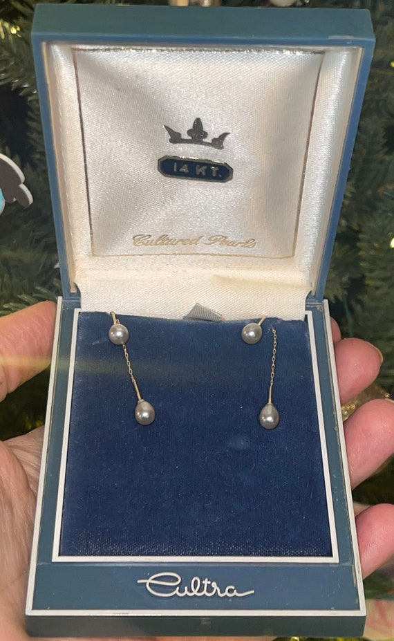 Antique Original Threader Earrings Solid 14kt Yel… - image 3