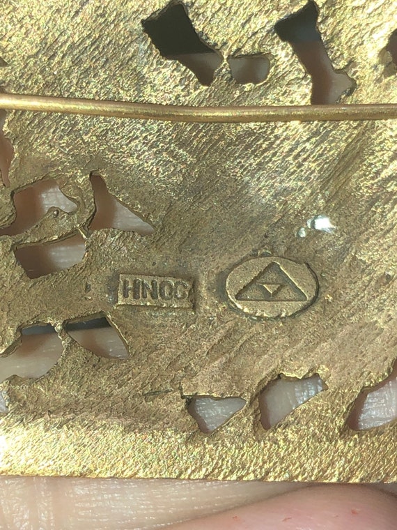 Vintage Gold-tone Cherub Brooch HNOC Historic New… - image 3