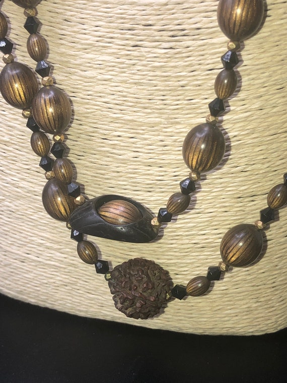 Antique Vintage multi strand custom necklace made… - image 5