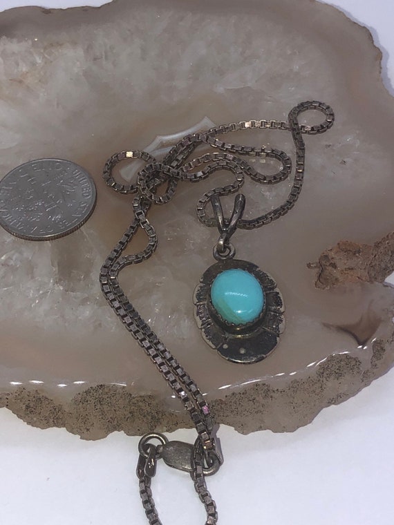 Vintage Native American Indian turquoise sterling… - image 6