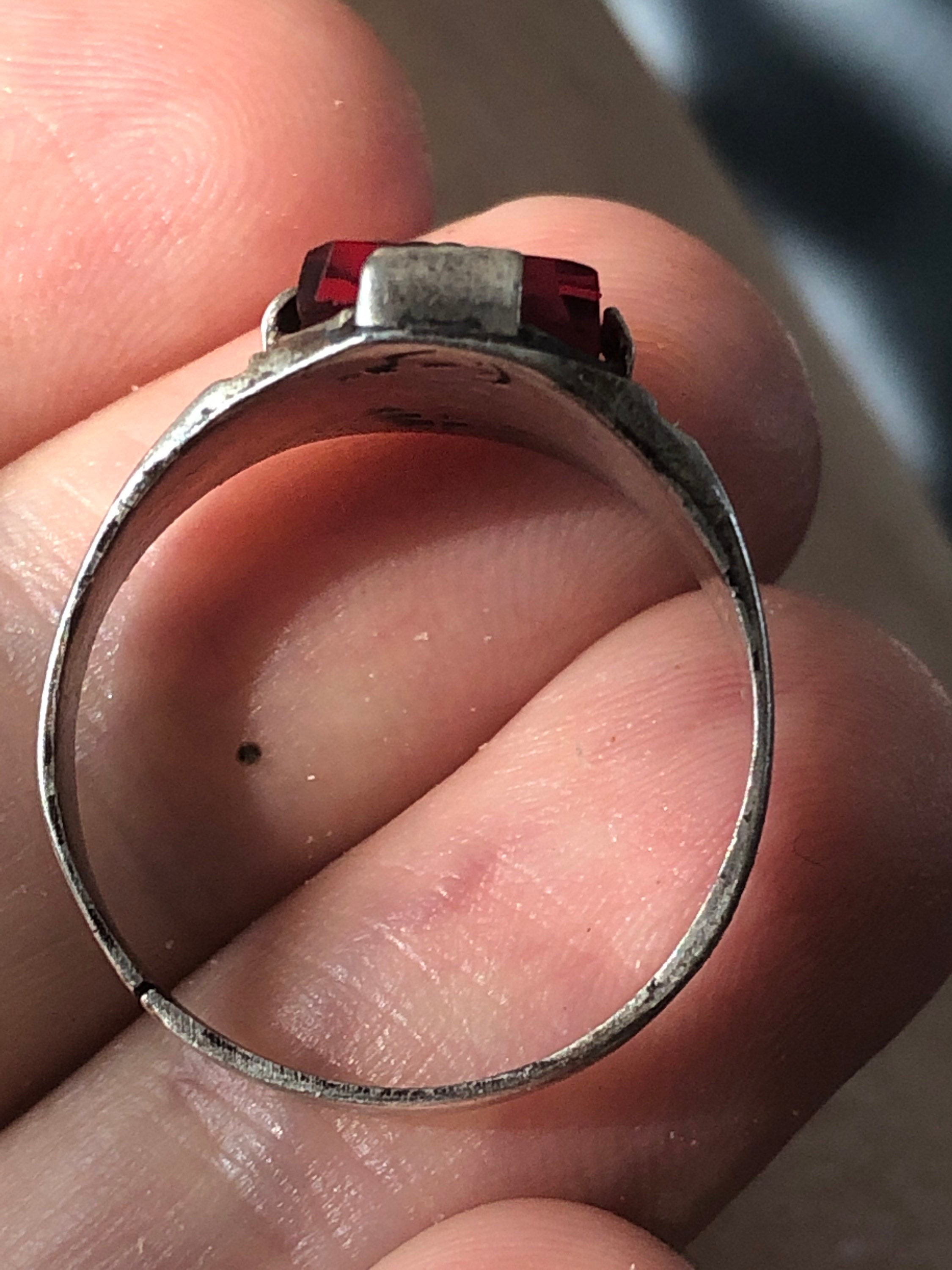 Vintage Antique Mexican Ring Sterling Silver Biker Mexico City