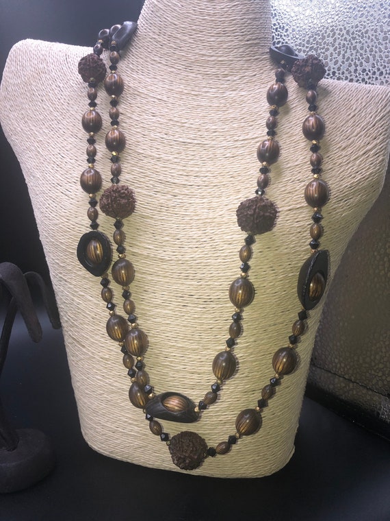 Antique Vintage multi strand custom necklace made… - image 1