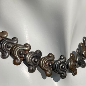 Vintage Taxco Mexico Choker Necklace M Ocampo Sterling Silver 925 Unique repousse