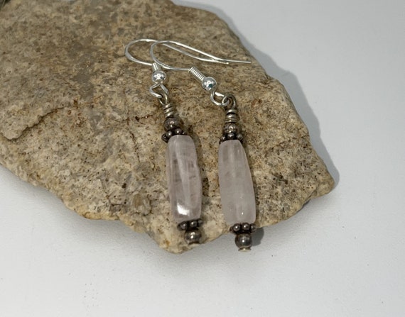 Vintage Rock Quartz Crystal Earrings Sterling Sil… - image 5