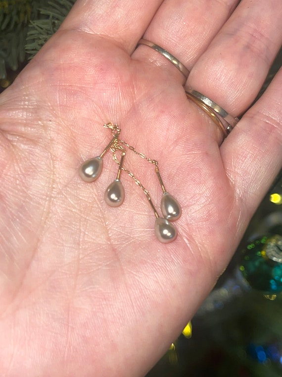 Antique Original Threader Earrings Solid 14kt Yel… - image 10