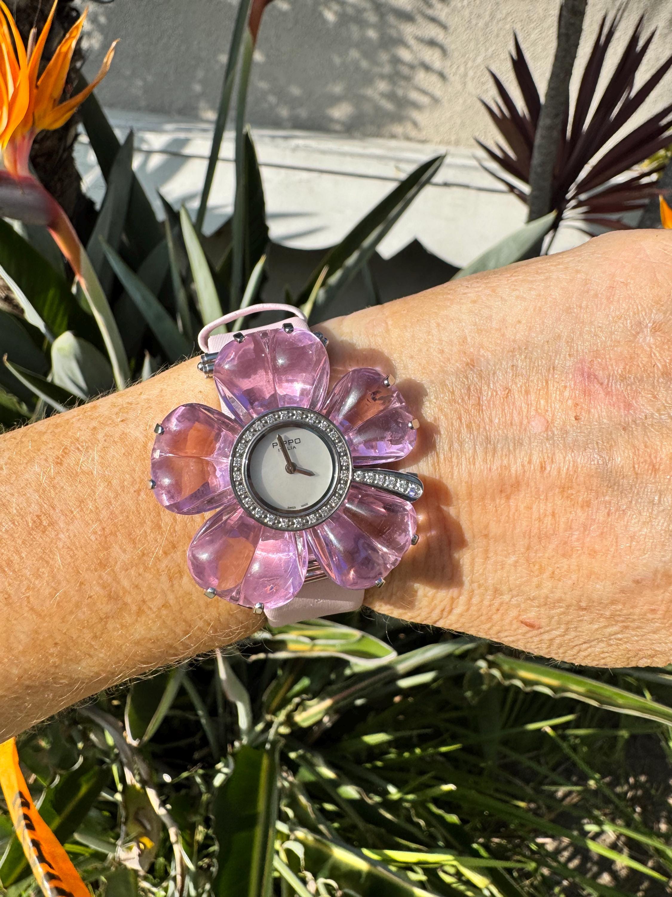 Pippo Italian Women’s Watch Pippo Italia Diamond Flower Watch – Swiss Quartz Pink  main image 2