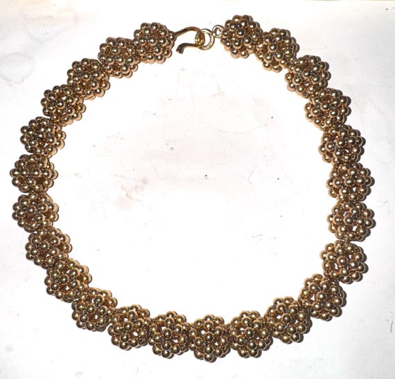 Solid Sterling Silver Vermeil Cluster Bead Neckla… - image 6