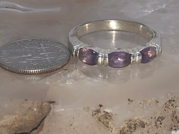 Amethyst sterling silver stackable ring 925 size … - image 5