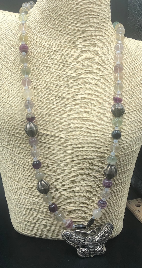 Stunning vintage antique Multicolor amethyst bead… - image 1