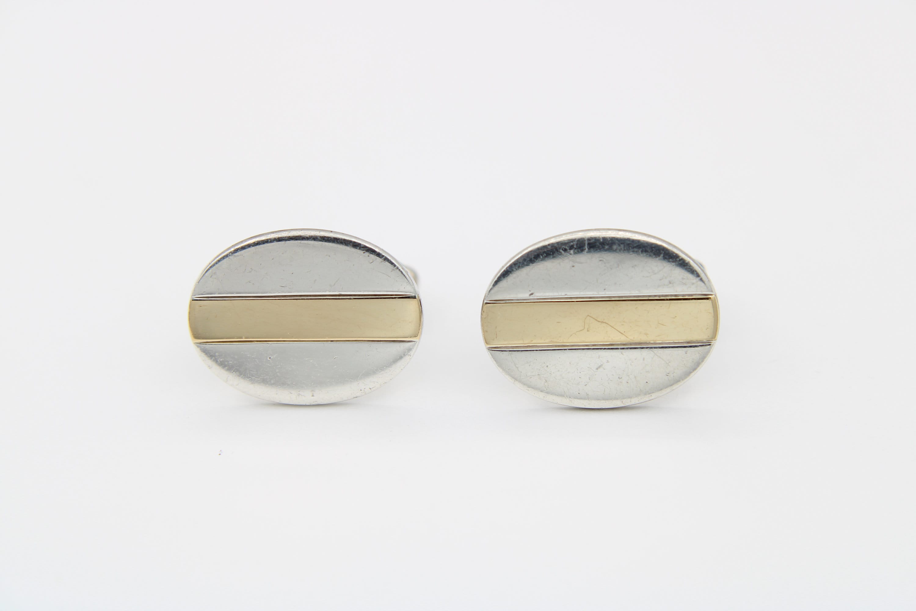 Vintage Tiffany & Co. Cufflinks Sterling Silver and 18kt Yellow 