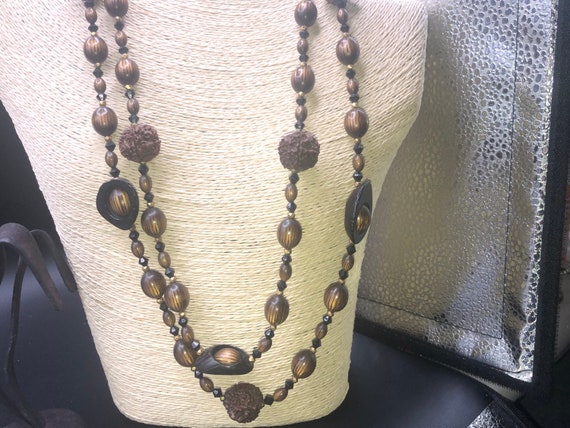 Antique Vintage multi strand custom necklace made… - image 4